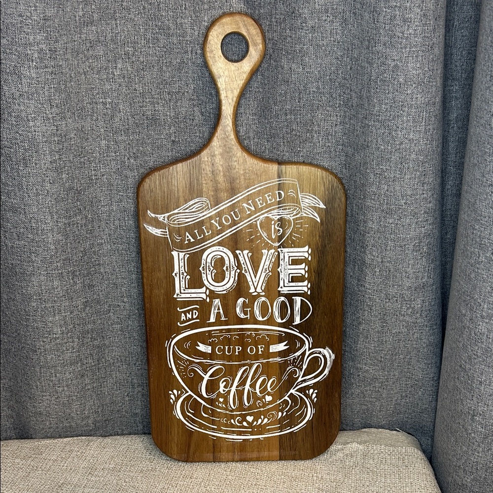 Love & Coffee Wood Decorative Board
